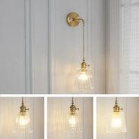Japanese Brass Glass Sconce