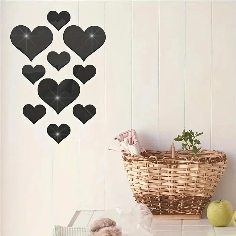 Love Heart Mirror Stickers