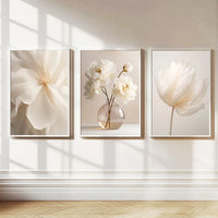 Beige Peony Canvas Prints