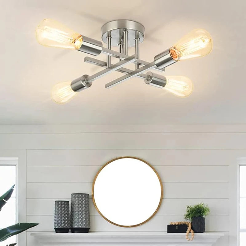 Retro Semi-Flush Ceiling Chandelier
