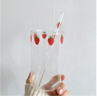 Strawberry Glass Straw Cup