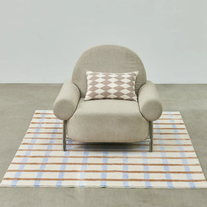 Minimalist Plaid Plush Rug