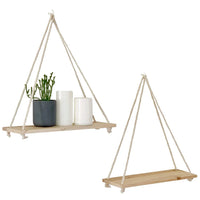 Rope Hanging Wooden Shelf