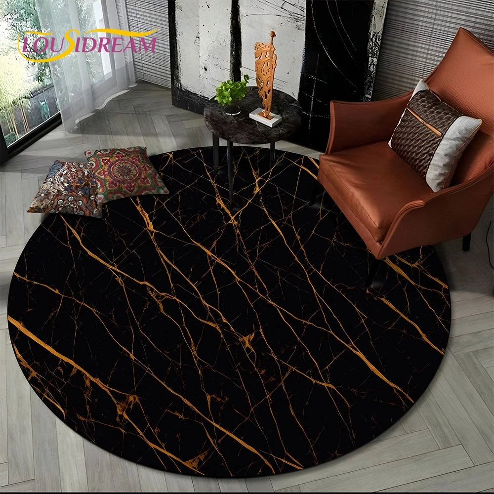 Marble Pattern Round Rug