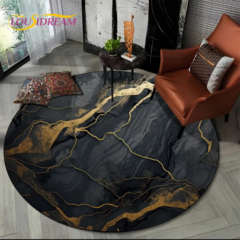 Marble Pattern Round Rug