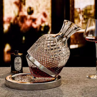 Rotating Crystal Glass Decanter