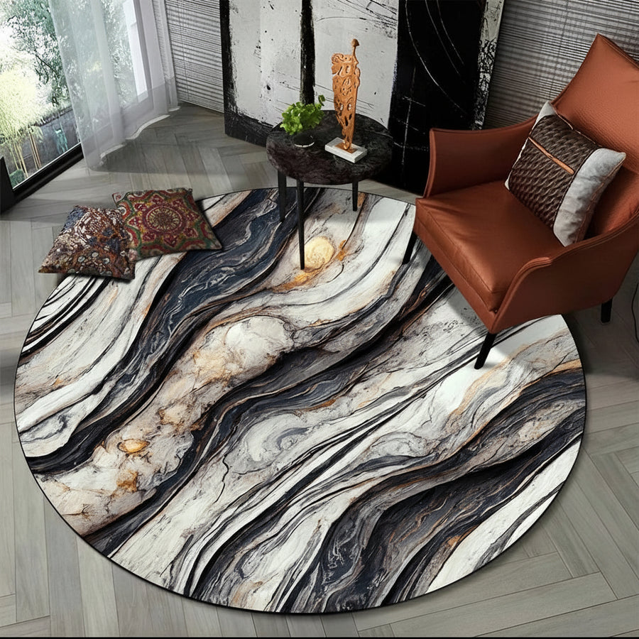 Marble Pattern Round Rug