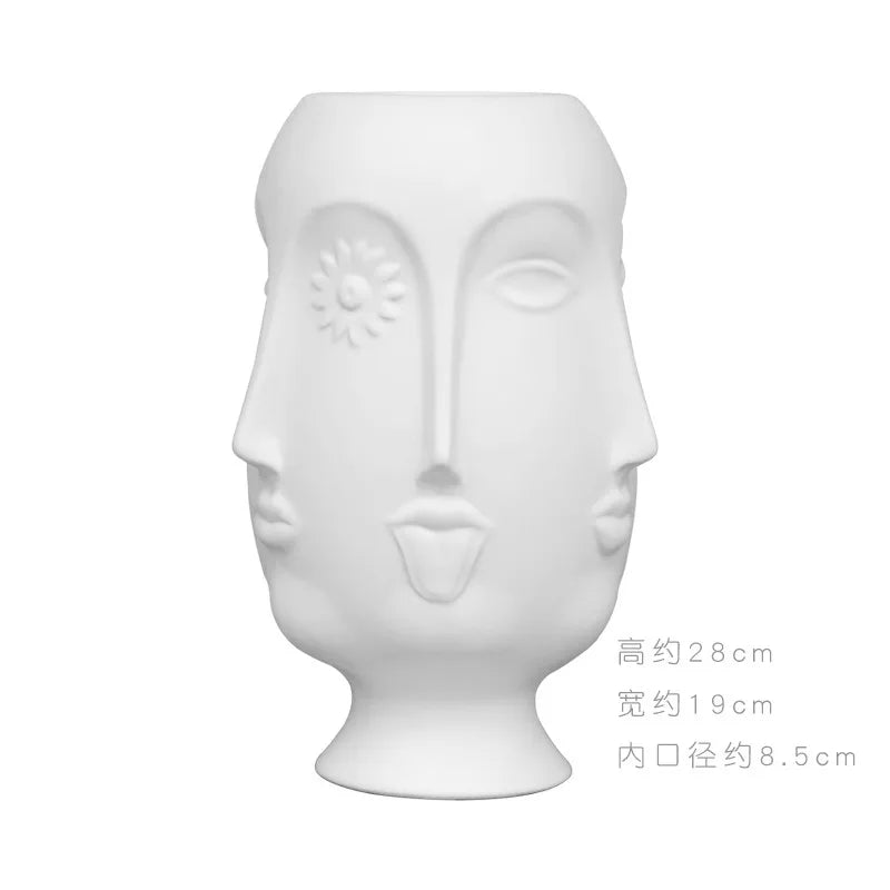 Sculptural Face Ceramic Vase