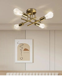 Retro Semi-Flush Ceiling Chandelier