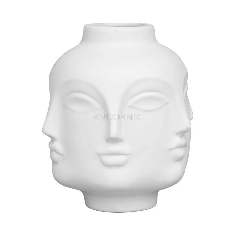 Sculptural Face Ceramic Vase