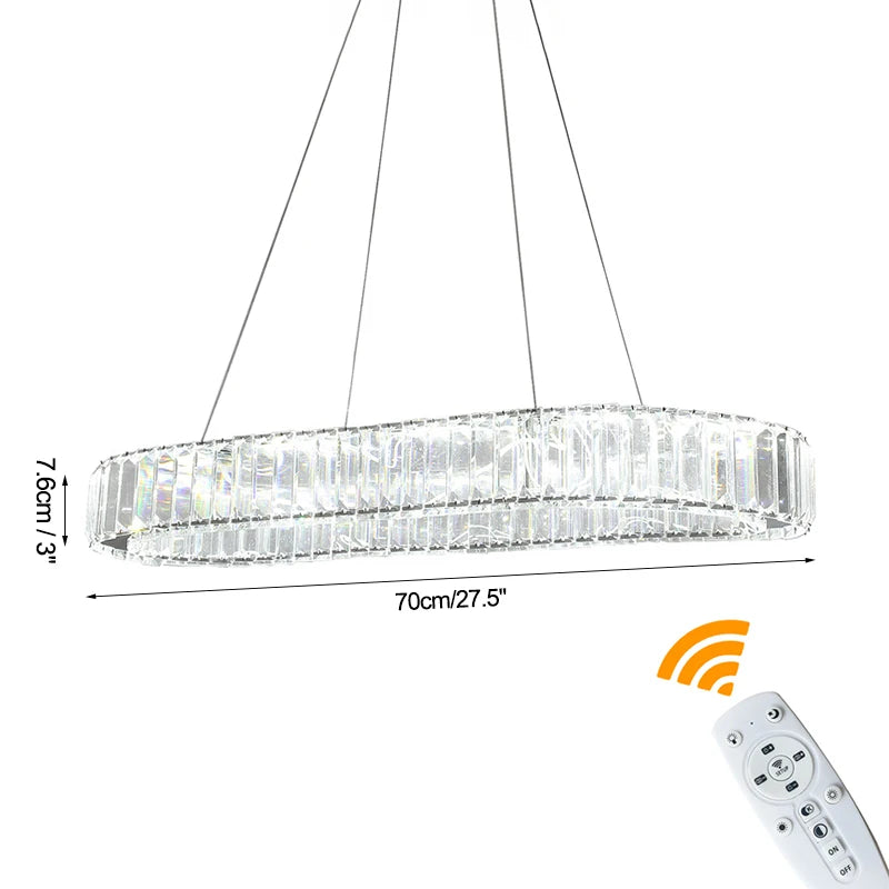 Dimmable Crystal Ring Chandelier