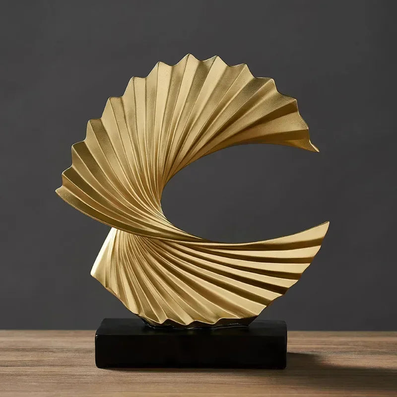 Golden Abstract Decor Sculpture