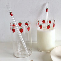 Strawberry Glass Straw Cup