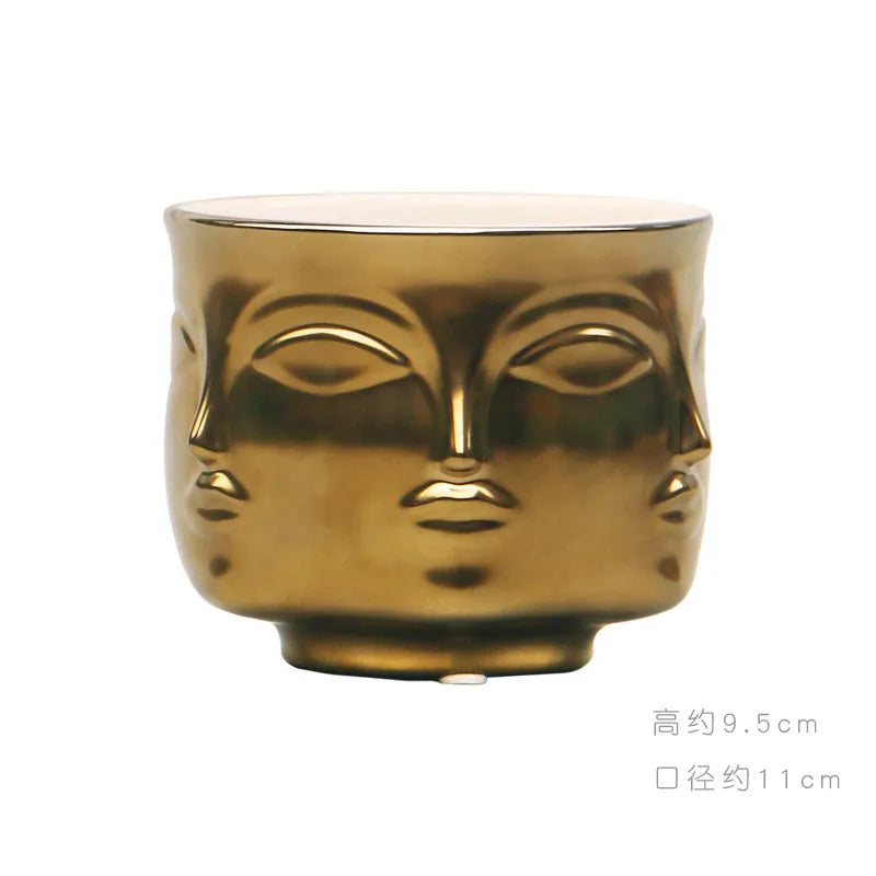 Sculptural Face Ceramic Vase