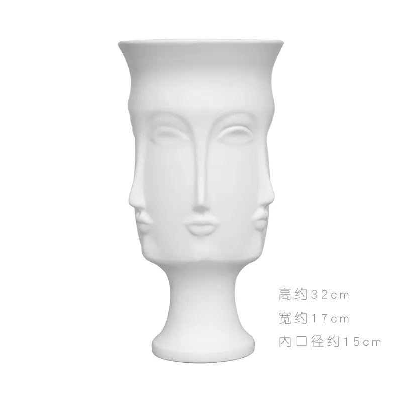 Sculptural Face Ceramic Vase