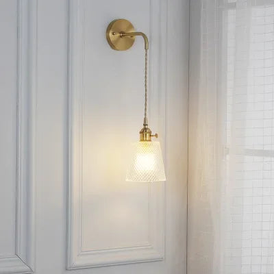Japanese Brass Glass Sconce