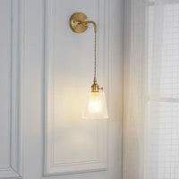 Japanese Brass Glass Sconce
