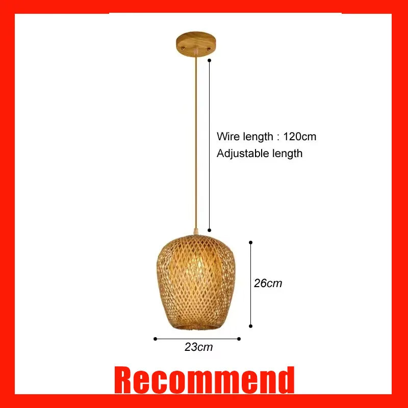 Handwoven Bamboo Pendant Light