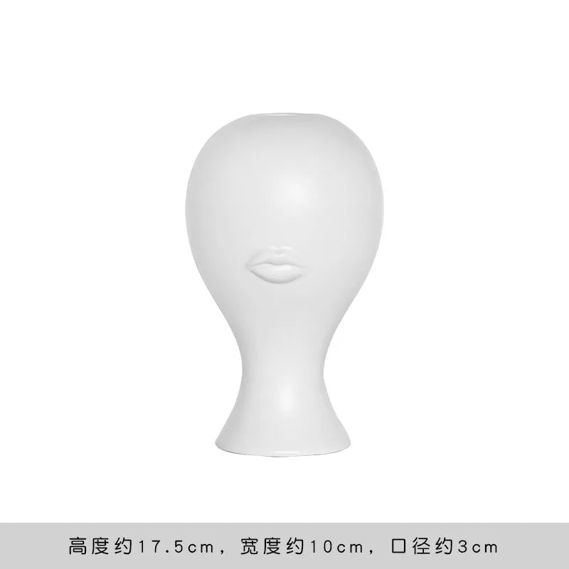 Sculptural Face Ceramic Vase