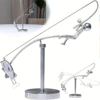 Fisherman Balancing Metal Sculpture