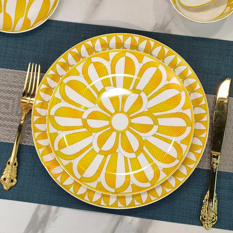 Geometric Bone China Tableware