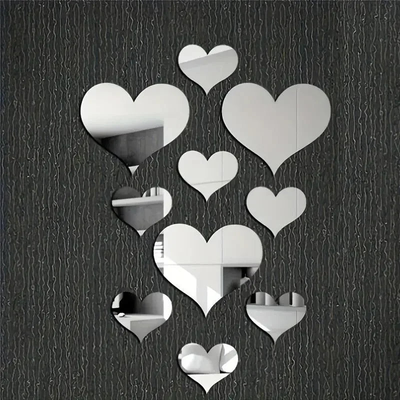 Love Heart Mirror Stickers