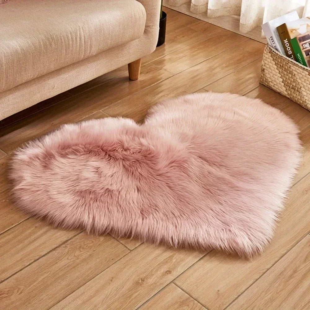 Heart Shaped Plush Rug