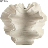 Sculptural Wrinkle Ceramic Vase
