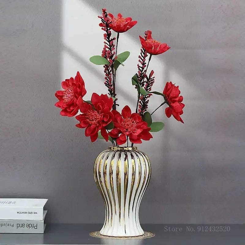 Gold Edged Ceramic Vase