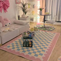 Retro Checkerboard Plush Rug