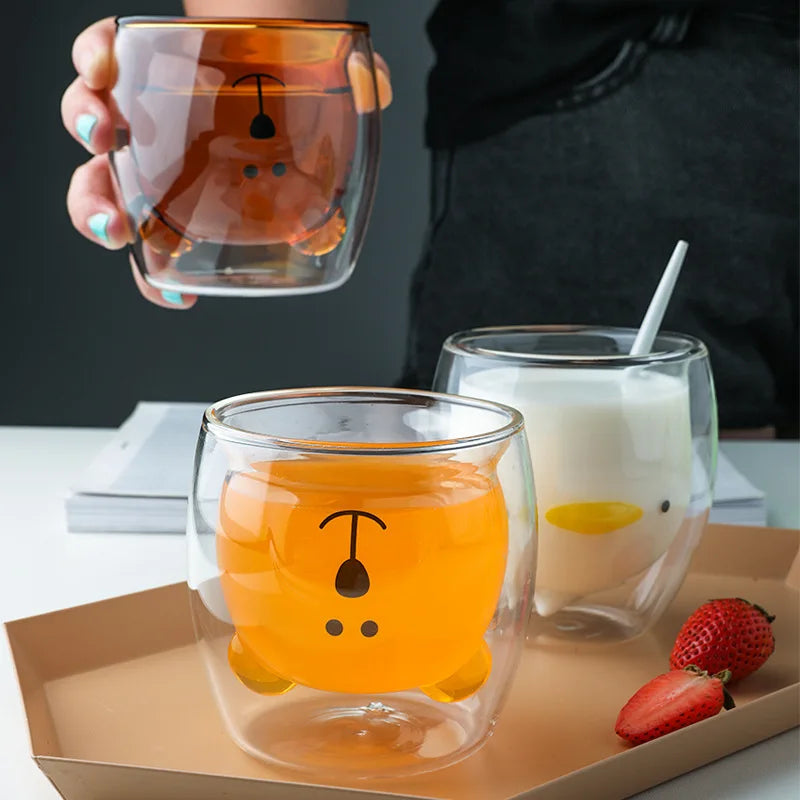 Animal Double-Wall Glass Mug
