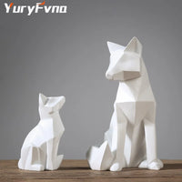 Geometric Fox Resin Sculpture