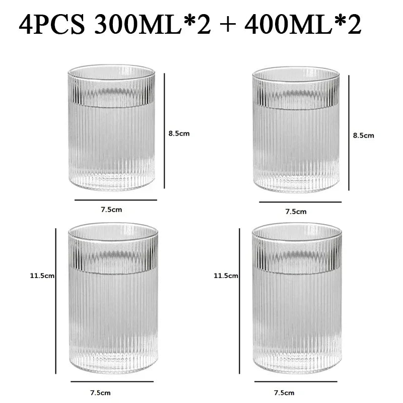 Japanese Striped Glass Tumblers