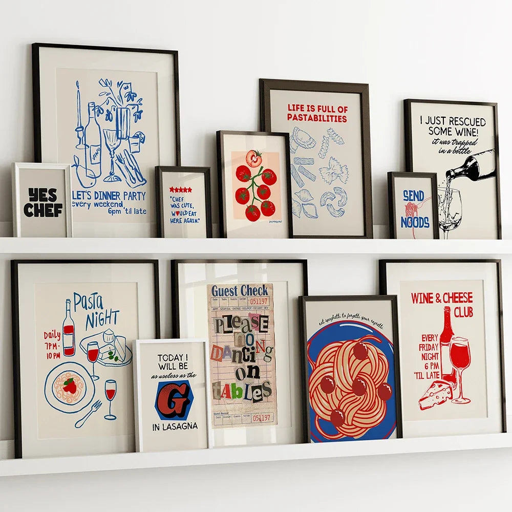 Wine Cheese Kitchen Prints