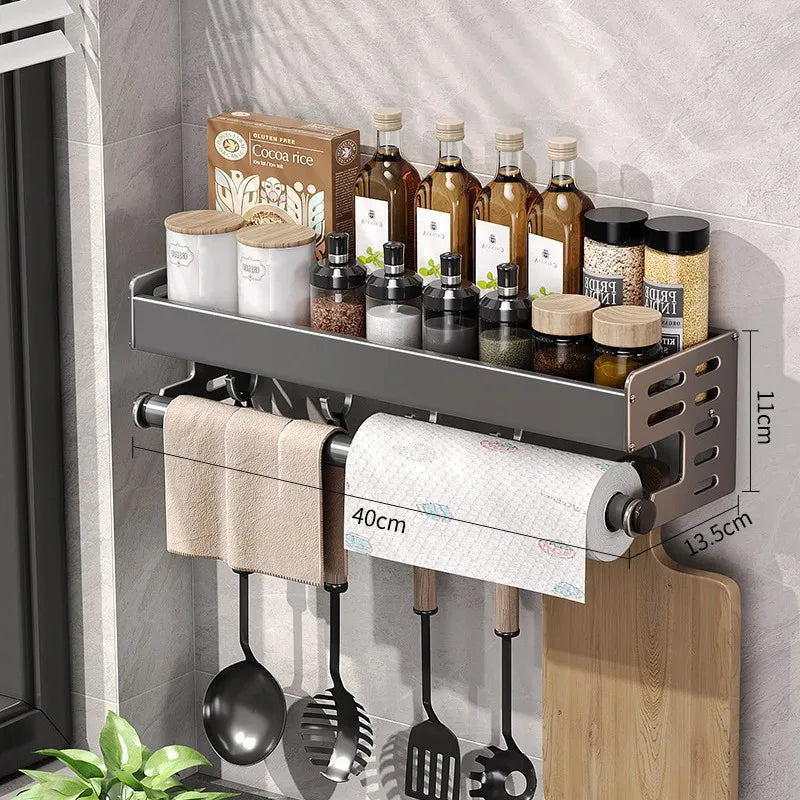 No-Drill Aluminum Kitchen Rack