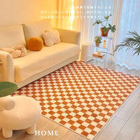 Retro Checkerboard Plush Rug