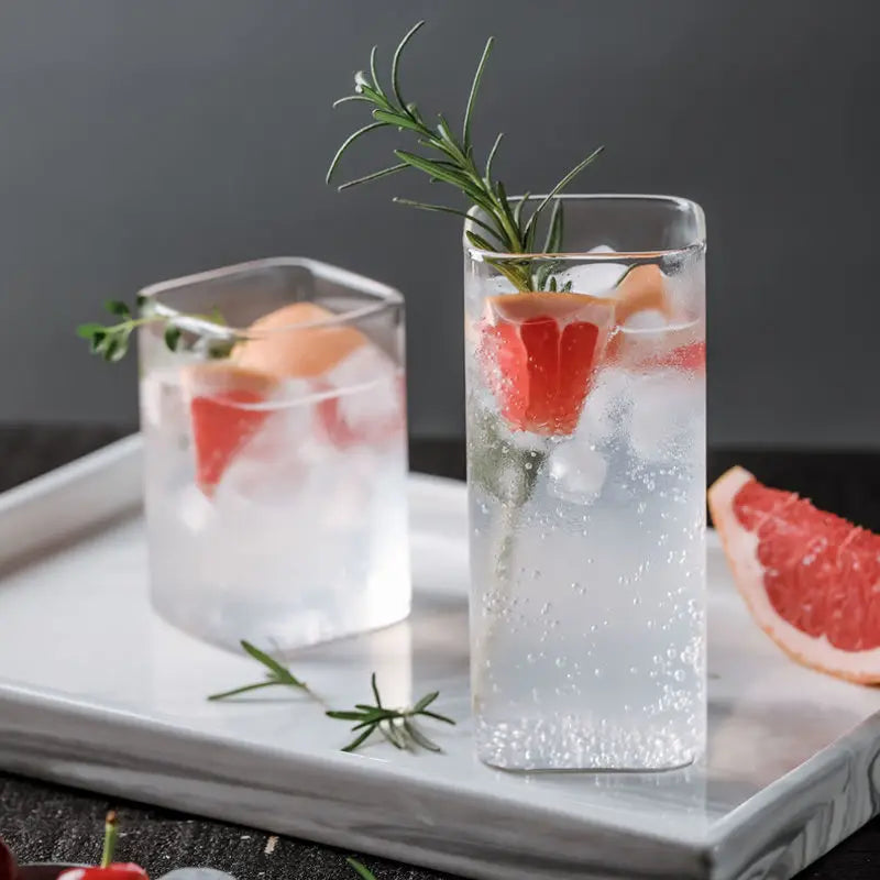Square Cocktail Drinking Glass