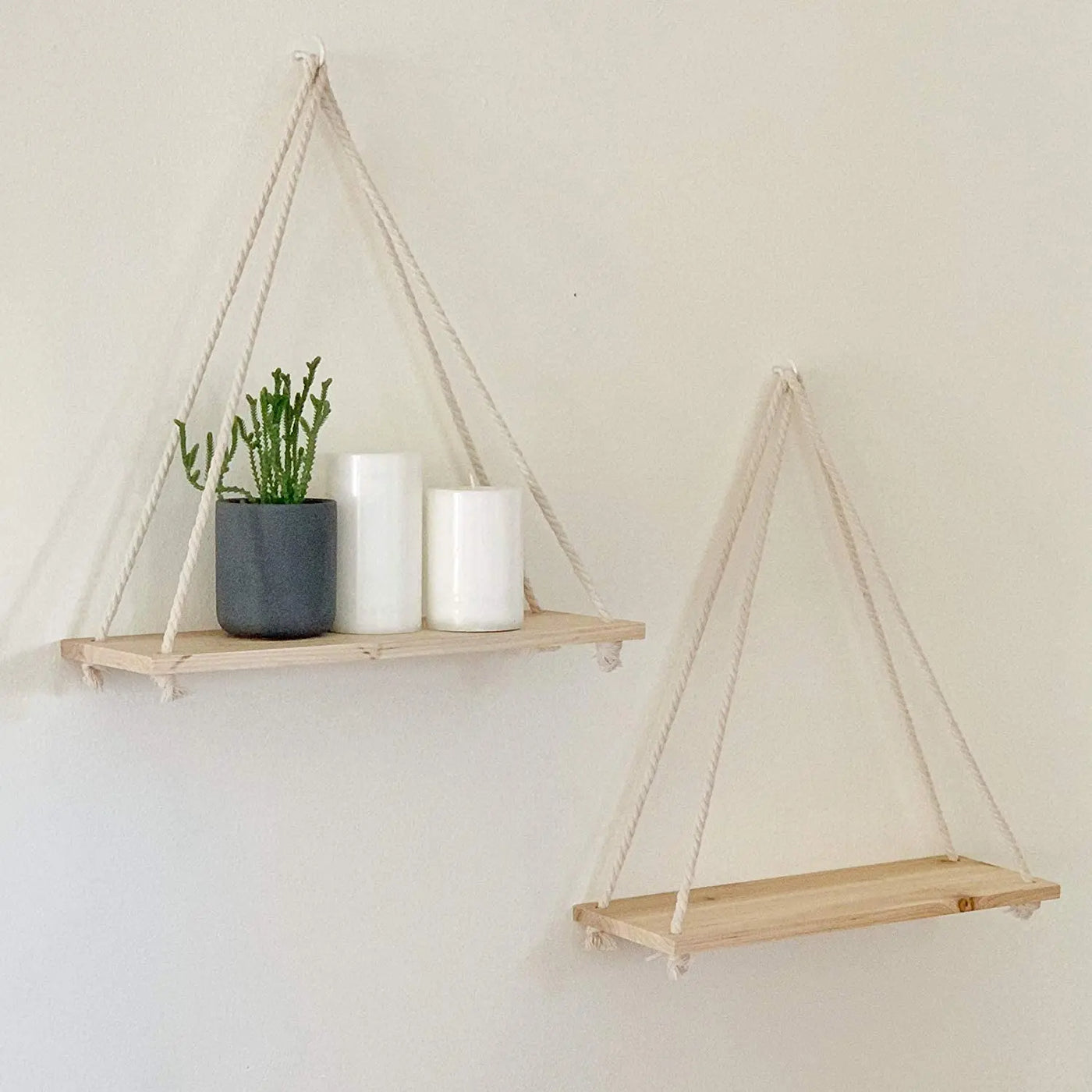 Rope Hanging Wooden Shelf