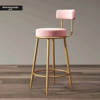 Velvet Backrest Bar Stool
