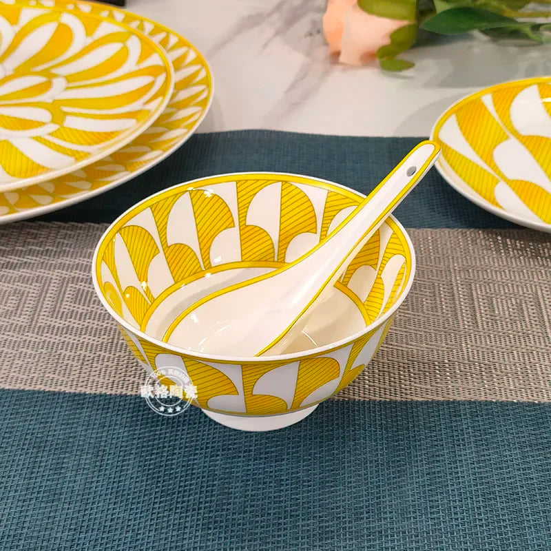 Geometric Bone China Tableware