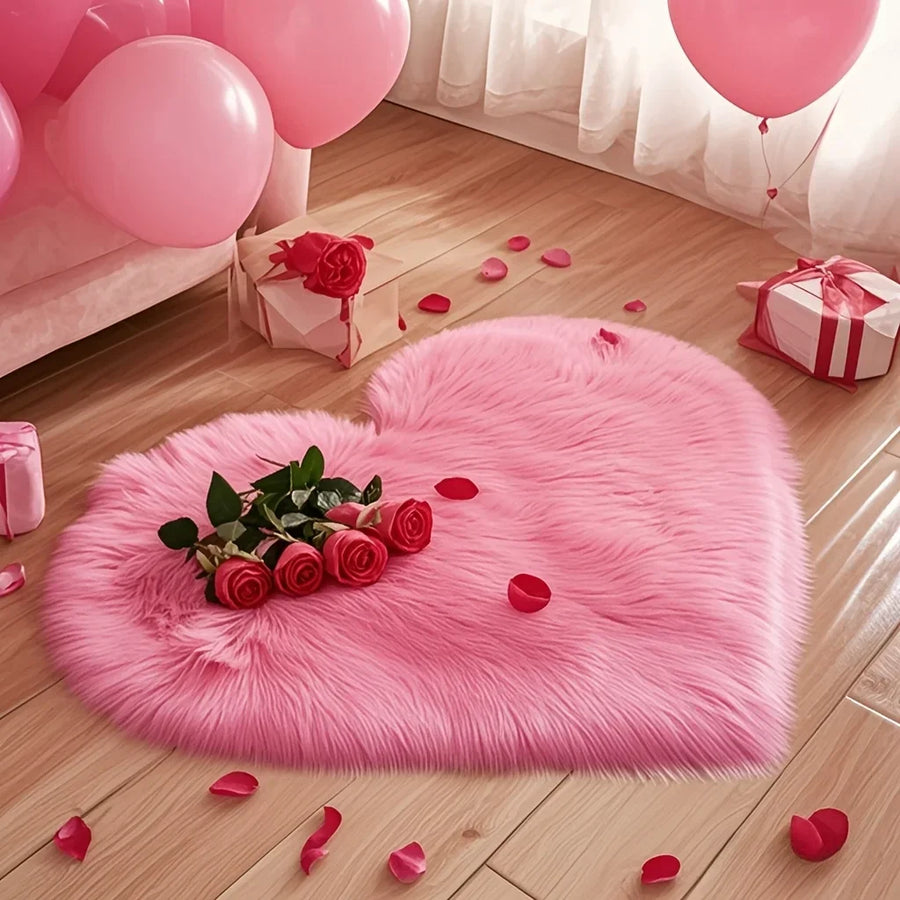Heart Shaped Plush Rug