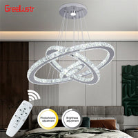 Dimmable Crystal Ring Chandelier