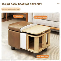 Upholstered Storage Ottoman Stool