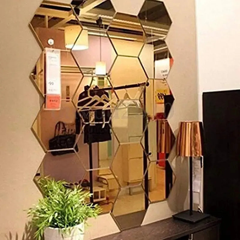 Hexagon Acrylic Mirror Stickers