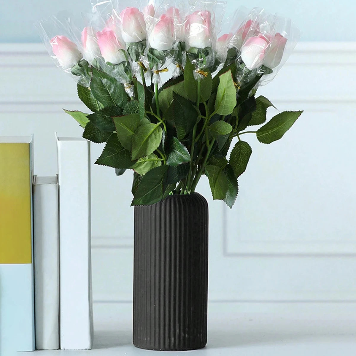Striped Ceramic Style Vase