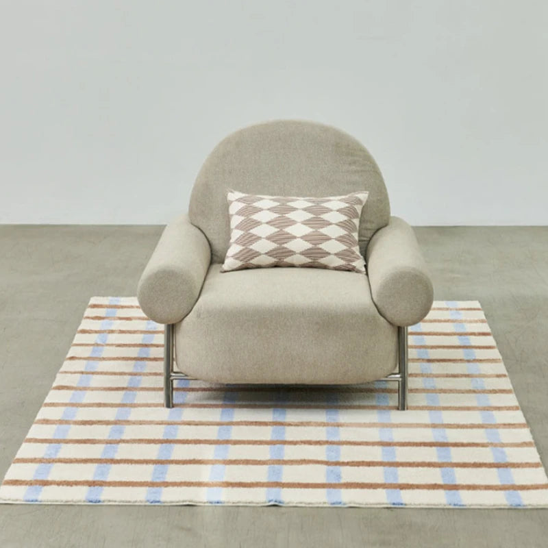Minimalist Plaid Plush Rug