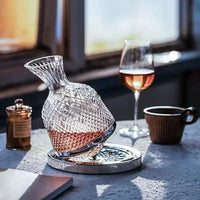 Rotating Crystal Glass Decanter