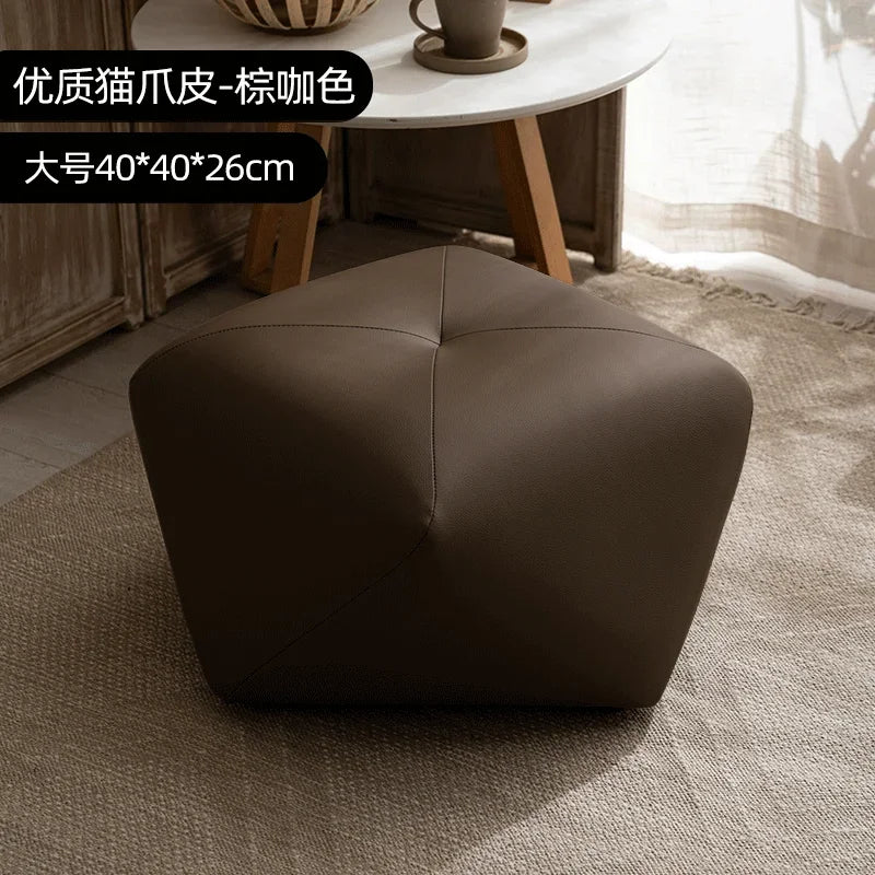 Modern Leather Ottoman Stool