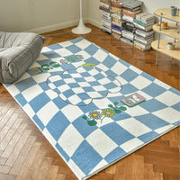 Retro Checkerboard Plush Rug