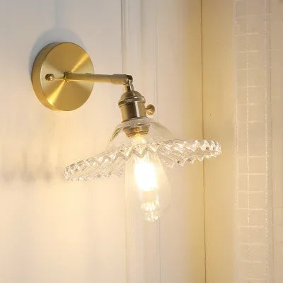 Japanese Brass Glass Sconce